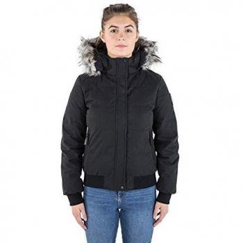 Trespass Kendrick - Chaqueta de plumón impermeable con capucha extraíble para mujer, Mujer, Chaqueta con capucha extraíble., FAJKDON20001_BLKXXL, negro, XXL