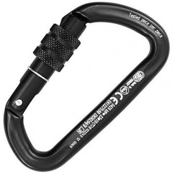 Kong Trapper osquetón Aluminio roscado-anodizado Mosquetón, Adultos Unisex, Negro/Negro