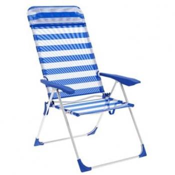 Silla Plegable Marbueno Azul Blanco 69 x 110 x 58 cm