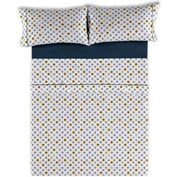 ESTELIA - Juego de sábanas Kima Color Acero - Cama de 180