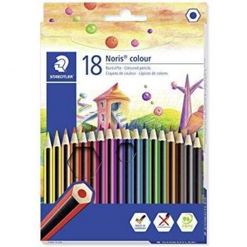 STAEDTLER Noris 185 C18 - Lápices ecológicos, Caja con 18 lápices de colores variados