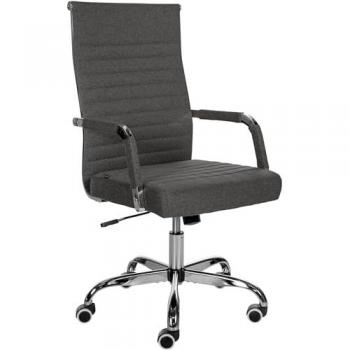 Silla de oficina giratoria regulable CLP Amadora en tela gris oscuro