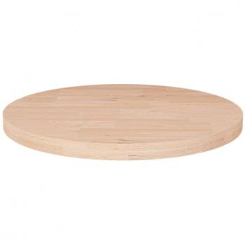 Mesa redonda de madera de roble macizo sin tratar Ø 40 cm, grosor 2,5 cm