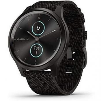 Garmin vívomove Style, Smartwatch híbrido con dos pantallas ocultas a color, Garmin Pay, 42 mm Negro