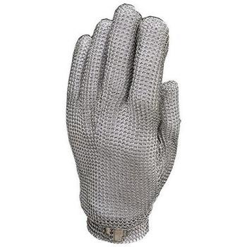 Anself - Guante De Seguridad De 304L Acero Inoxidable,Resistente Al Corte Nivel 5,Color Gris
