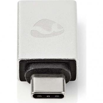 Adaptador USB-C a USB-A 3.2 Gen 1, 5 Gbps, Conexión Redondeada, Acabado Níquel y Dorado
