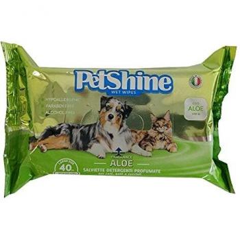 PORRINI Toallitas Higiene para Perro y Gato, Aloe Vera