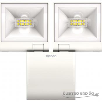 Foco LED theLeda S20L de 20W, blanco, dos luces, montaje en pared, exterior, IP 55