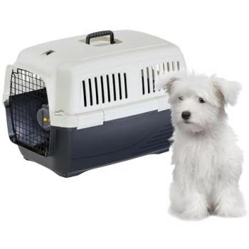 Transportín Rígido Ferplast Clipper 3 para Perros y Gatos hasta 15 Kg, IATA, 64x43x43 cm, Puerta de Acero y Cierre Seguro