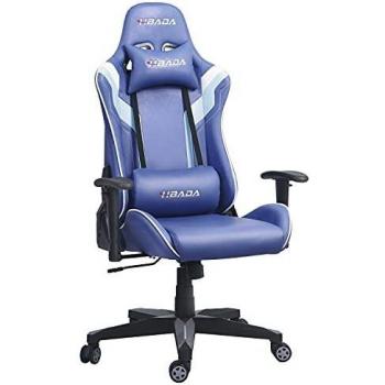 Hbada Silla de Oficina Silla de Escritorio ergonómica Silla giratoria con reposabrazos Plegables Soporte Lumbar Ajustable Silla de computadora de Malla Silla de Trabajo Silla Ligera Azul