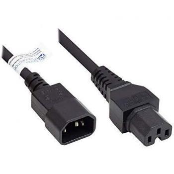 Cable de conexión C14 a C15, negro, 1.00 mm², 3 m