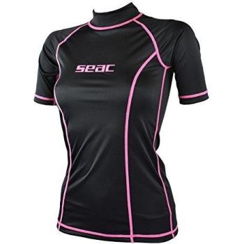 Seac T-Sun Camiseta de protección Rash Guard para esnorkel y natación Anti UV, Mujeres, Negro, L