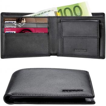 Cartera Hombre Rfid Cuero Billetera Tarjetas Crédito con Monedas Bolsillo