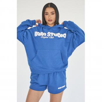 Kaiia Studio Bubble Logo Oversized Hoodie Blue
