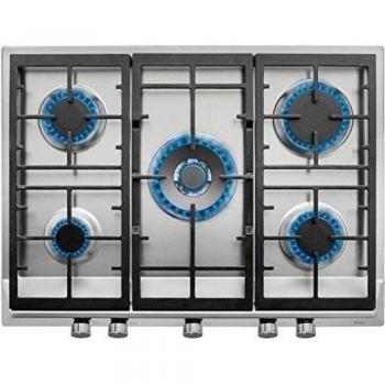 Teka - Placa de Gas Natural con 5 Quemadores - Modelo EX/70.1 5G AI AL DR CI en Acero Inoxidable