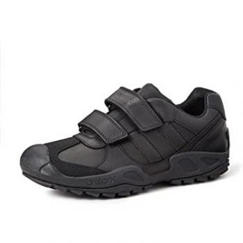 Geox Unisex Riptape Fastening Sneakers - Savage Black, Size EU 27