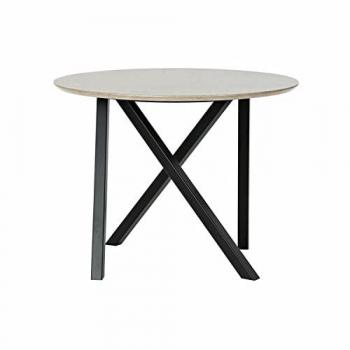 Mesa auxiliar DKD Home Decor 65 x 65 x 49,5 cm Negro Metal Madera Marrón claro