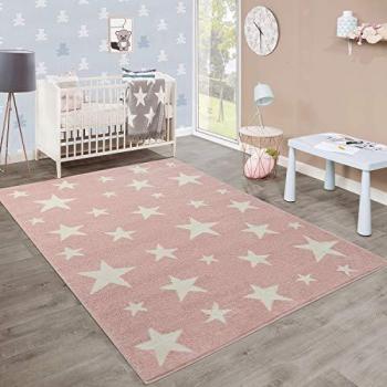 Alfombra Infantil Pelo Corto Estrellas Gris 200x280 cm