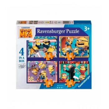 Puzzle 4 en 1 Gru: Mi Villano Favorito de Ravensburger - Incluye piezas de 10, 12, 14 y 16, dimensiones de la caja 27x37x5 cm