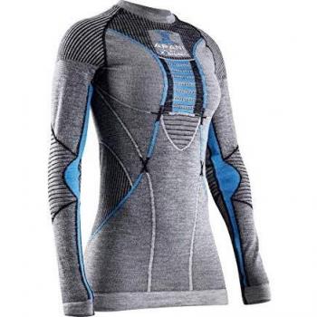 X-Bionic Camiseta Ml con Redondo Apani 4.0 Merino Mujer, Gris