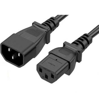 Cradia CR 5041 Cable de Alimentación Extensor SFO IEC C14 Macho a C13 Hembra 1.0m Negro