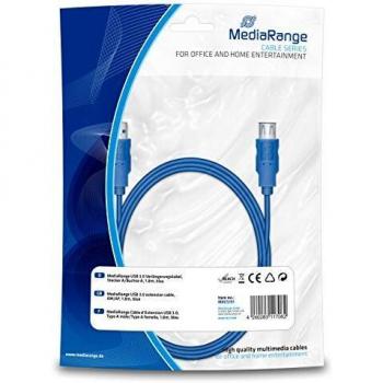 MediaRange MRCS151 1.8m USB A USB A Azul - Cable USB