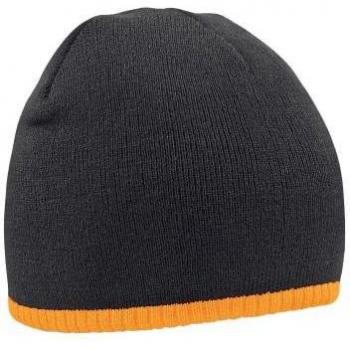 Gorro Beechfield de dos tonos sin cierres One Size negro/fluorescente naranja