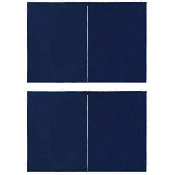 vidaXL Party Tent Sidewall 2 pcs with Zipper PE Blue