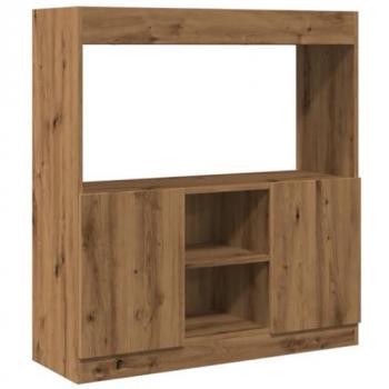 Aparador de madera de ingeniería roble artisian 92x33x100 cm, armario estantería de libros, librería