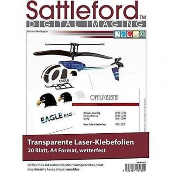Sattleford Adhesive Film A4 x20 for Laser Printing Transparent