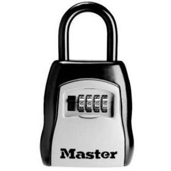 Master Lock Portable Key Safe with 4-Digit Combination Lock, Dimensions: 5-7/32 in. H x 3-1/4 in. W, Metal Construction, Suitable for Outdoor Use, Weather Resistant, Secure Storage for Keys