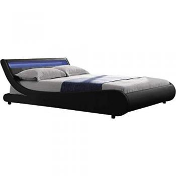 Cama LED Natacha - 160 x 200 cm - Negro