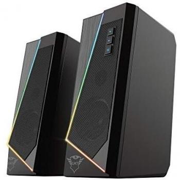 Trust Gaming Juego de Altavoces PC con iluminación RGB GXT 609 Zoxa - Altavoz Potente, 6 Modos de iluminación RGB, Alimentación por USB, 12 W, per PC, Ordenador Portátil