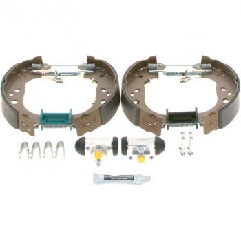 Kit de frenos Bosch para disco de tambor, incluye conjunto operativo del tambor (mordazas, cilindro, muelle), compatible con CITROËN Nemo, FIAT Fiorino y Qubo, y PEUGEOT Bipper