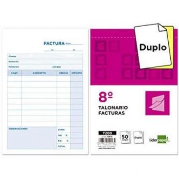 Liderpapel Talonario Facturas 8║ Original Y Copia T200 Con I.V.A