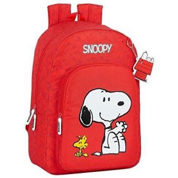 Safta Mochila Escolar Adaptable a Carro de Snoopy, rojo, M