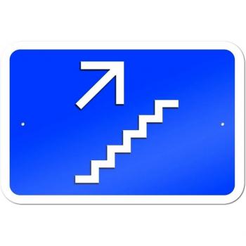 Gráficos y más, 22,9 x 15,2 cm UPSTAIRS Escaleras Flecha derecha metal Sign
