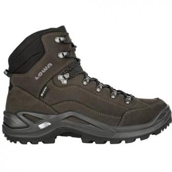 Lowa Renegade GTX Mid Waterproof Nubuck Leather Hiking Boots - Dark Brown/Black - Men's Size 44