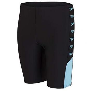 Bañador de natación para niños Speedo Boom Logo Splice, tipo Aquashort, color negro y azul, talla 5-6 años