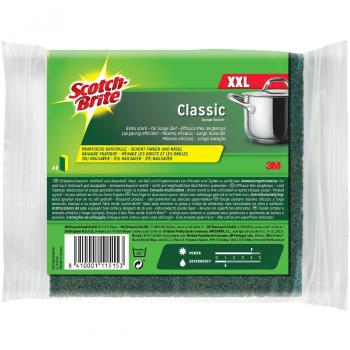 Scotch-Brite Estropajo XL clásico, 4 unidades por paquete, Alto rendimiento de fregado duradero