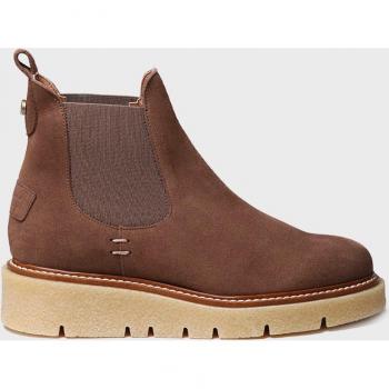 Botines de mujer de serraje con elásticos laterales