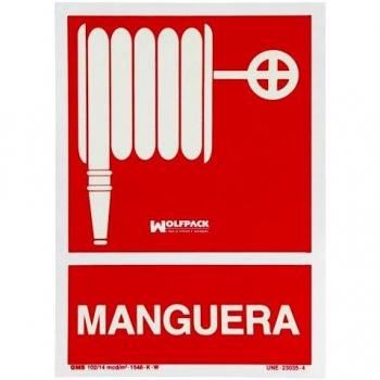 Cartel/Señal Fluorescente Manguera 30x21 cm.