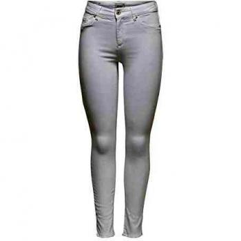 Only Blush Life Mid Ankle Skinny Jeans - White, Slim Fit, Raw Hem
