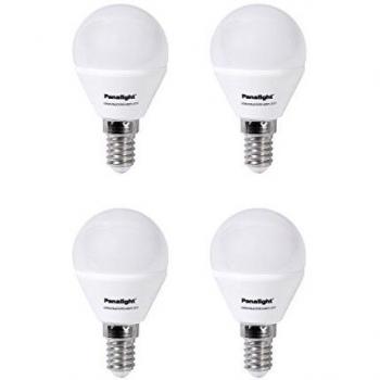 Panalight Pack de 4 Lámparas Led Esférica Frost E14 de 4 W, 2700K