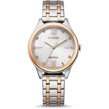 CITIZEN Reloj Analógico para Mujer de Eco-Drive con Correa en Acero Inoxidable EM0506-77A