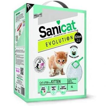 SANICAT Evolution Kitten, Arena de Gato Aglomerante - 6L