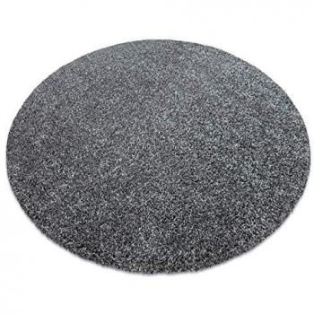 Alfombra moderna lavable Ildo 71181070 circular antracita gris 80 cm