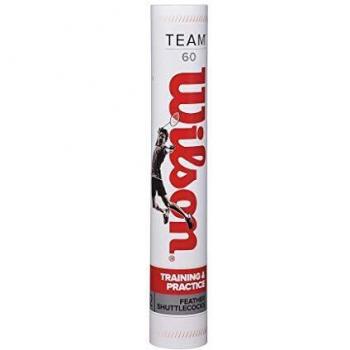 Wilson Team 60 Volantes de bádminton Tubo de 12 Unidades, Velocidad 78, Unisex, Blanco