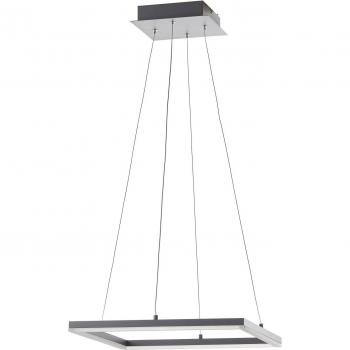 Fabas Luce Lámpara colgante LED Bard 42x42 cm, antracita, integrada en cristal