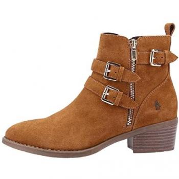 Hush Puppies Jenna Women's Tan Leather Ankle Boots with Memory Foam - Size UK 3